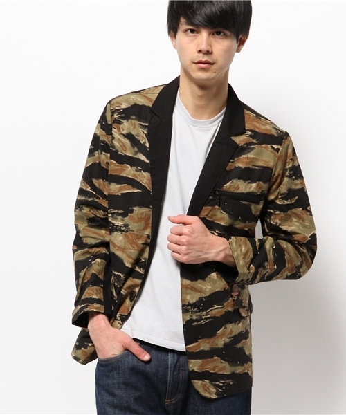 VIRGOwearworks(ヴァルゴウェアワークス)の「Spread tiger tailored jkt(テーラードジャケット・メンズ・ベージュ/グリーン・4/3/2)」の12枚目の写真