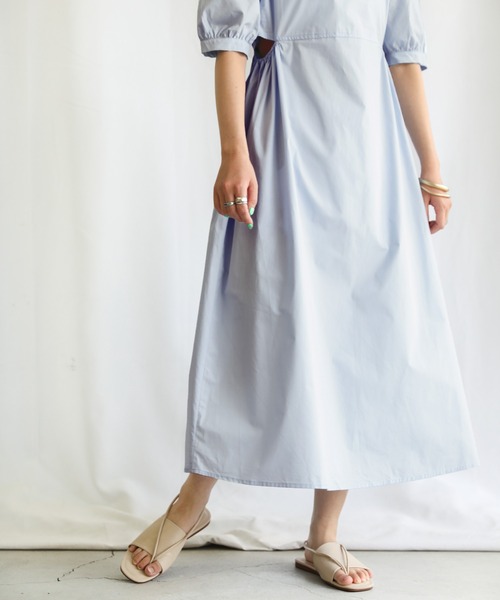 select MOCA（セレクトモカ）の「2021 SS パフスリーブサイドオープンワンピース（ワンピース・レディース・ホワイト/ブルー・FREE）」の14枚目の写真