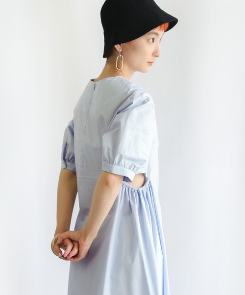select MOCA（セレクトモカ）の「2021 SS パフスリーブサイドオープンワンピース（ワンピース・レディース・ホワイト/ブルー・FREE）」の15枚目の写真