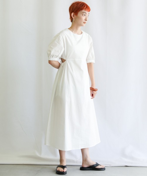 select MOCA（セレクトモカ）の「2021 SS パフスリーブサイドオープンワンピース（ワンピース・レディース・ホワイト/ブルー・FREE）」の10枚目の写真