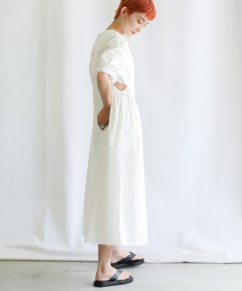 select MOCA（セレクトモカ）の「2021 SS パフスリーブサイドオープンワンピース（ワンピース・レディース・ホワイト/ブルー・FREE）」の19枚目の写真