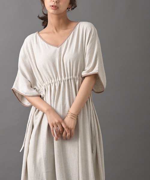 R・P・S pura(アールピーエスピューラ)の「【WEB限定】pura カフタンワンピース(ワンピース・レディース・カーキ/アイボリー/モカ・フリー)」の4枚目の写真