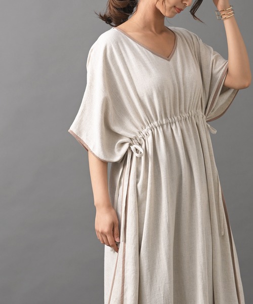 R・P・S pura(アールピーエスピューラ)の「【WEB限定】pura カフタンワンピース(ワンピース・レディース・カーキ/アイボリー/モカ・フリー)」の15枚目の写真