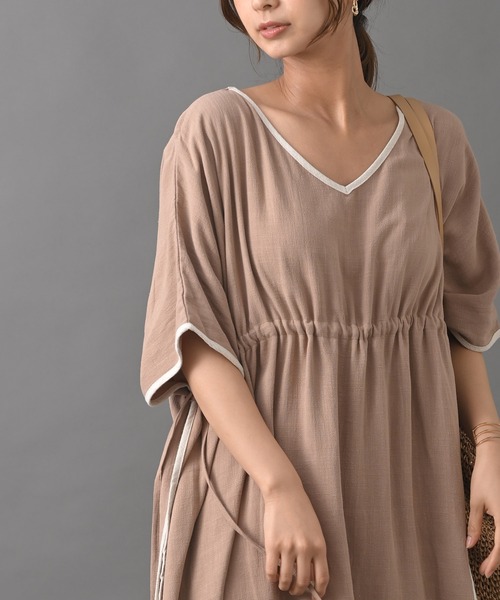 R・P・S pura(アールピーエスピューラ)の「【WEB限定】pura カフタンワンピース(ワンピース・レディース・カーキ/アイボリー/モカ・フリー)」の10枚目の写真