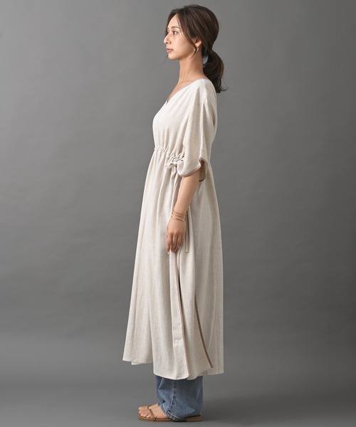 R・P・S pura(アールピーエスピューラ)の「【WEB限定】pura カフタンワンピース(ワンピース・レディース・カーキ/アイボリー/モカ・フリー)」の18枚目の写真