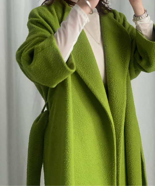 セール】ELEPHANT COLLAR NAPPING COAT（ノーカラーコート）｜Ameri  