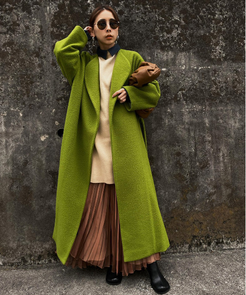 セール】ELEPHANT COLLAR NAPPING COAT（ノーカラーコート）｜Ameri 