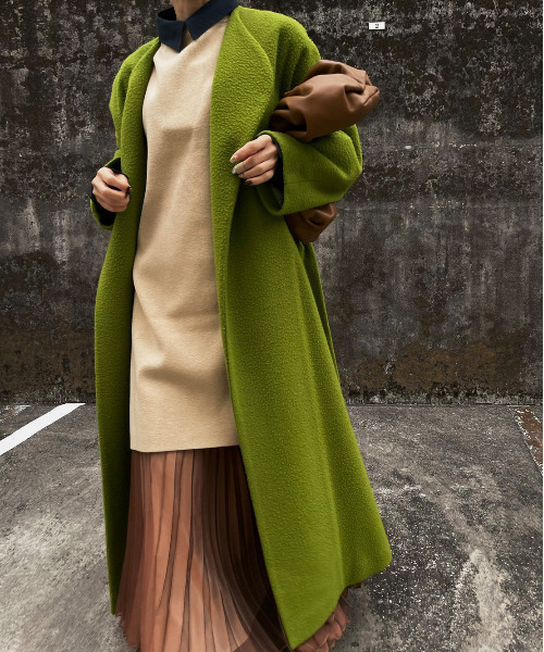 セール】ELEPHANT COLLAR NAPPING COAT（ノーカラーコート）｜Ameri  