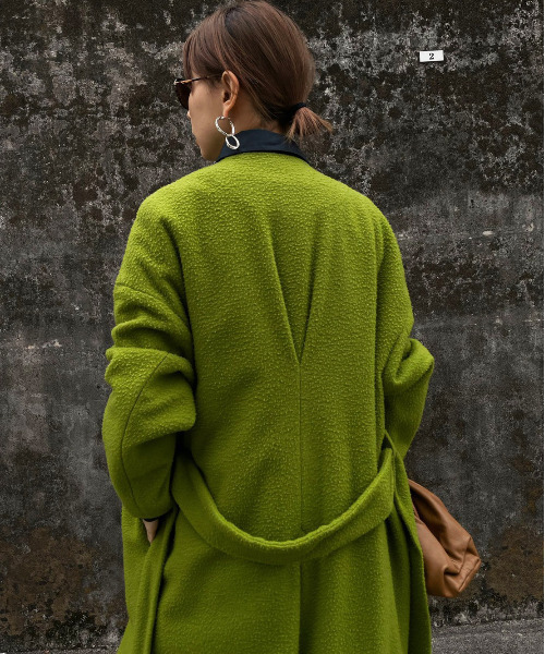 セール】ELEPHANT COLLAR NAPPING COAT（ノーカラーコート）｜Ameri  