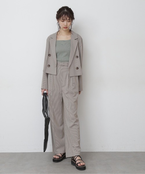 FREE'S MART(フリーズマート)の「【Sシリーズ対応】◆チェックベルト付きワイドパンツ(その他パンツ・レディース・ブラウン系その他/グレー系その他/ベージュ系その他・MEDIUM/SMALL)」の5枚目の写真