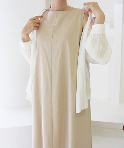 MODE ROBE(モードローブ)の「ノーカラーシアーシャツ(シャツ/ブラウス・レディース・ホワイト・FREE)」の5枚目の写真