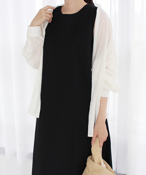 MODE ROBE(モードローブ)の「ノーカラーシアーシャツ(シャツ/ブラウス・レディース・ホワイト・FREE)」の9枚目の写真