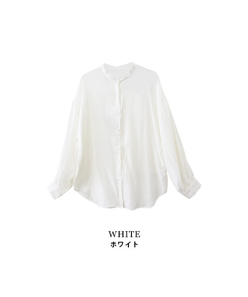 MODE ROBE(モードローブ)の「ノーカラーシアーシャツ(シャツ/ブラウス・レディース・ホワイト・FREE)」の17枚目の写真