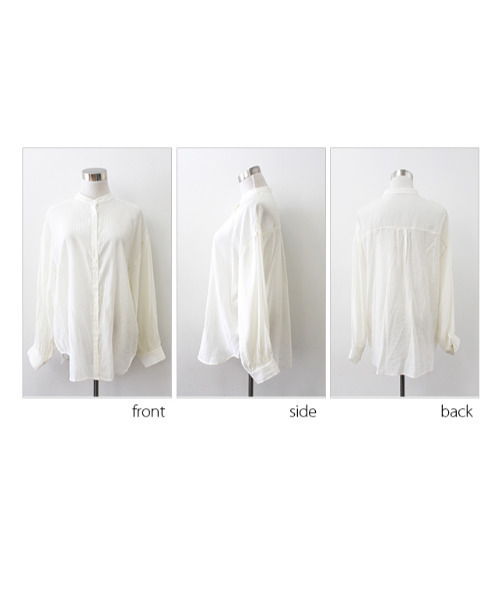 MODE ROBE(モードローブ)の「ノーカラーシアーシャツ(シャツ/ブラウス・レディース・ホワイト・FREE)」の18枚目の写真