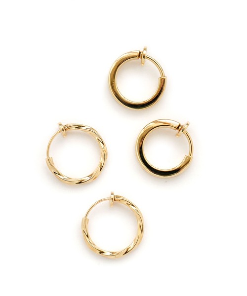 colleca la（コレカラ）の「セットフープイヤリング[twist]（イヤリング・レディース・シルバー/ゴールド・ﾌﾘ-）」の3枚目の写真