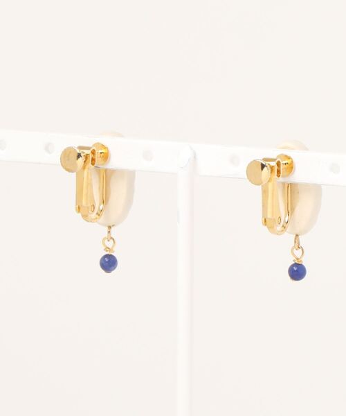 tone(トーン)の「【IRODORI】彫モヨウの オーバルearring( ラピスラズリ)(イヤリング・レディース・ブルー系その他・FREE)」の2枚目の写真