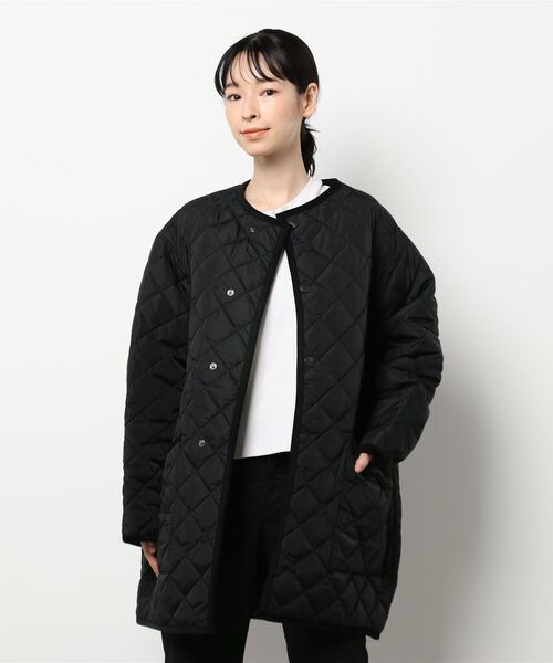 Barbour（バブアー）の「【 BARBOUR / バブアー 】 QUILTED NO COLLAR COAT NYLON / キルト ノーカラーコート ナイロン（ノーカラーコート・レディース・ブラック/オリーブ・10）」の6枚目の写真