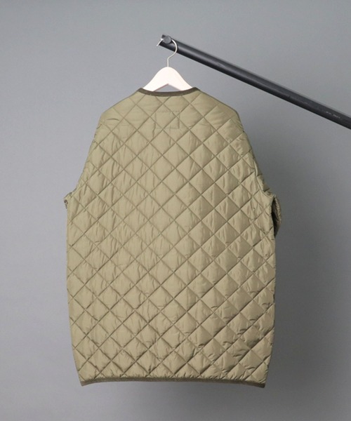 Barbour（バブアー）の「【 BARBOUR / バブアー 】 QUILTED NO COLLAR COAT NYLON / キルト ノーカラーコート ナイロン（ノーカラーコート・レディース・ブラック/オリーブ・10）」の16枚目の写真