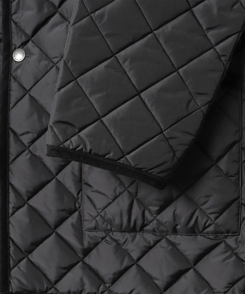 Barbour（バブアー）の「【 BARBOUR / バブアー 】 QUILTED NO COLLAR COAT NYLON / キルト ノーカラーコート ナイロン（ノーカラーコート・レディース・ブラック/オリーブ・10）」の9枚目の写真
