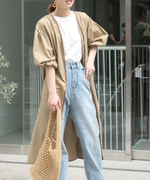 CORNERS | リネンタッチパイピングガウンワンピ(ワンピース)