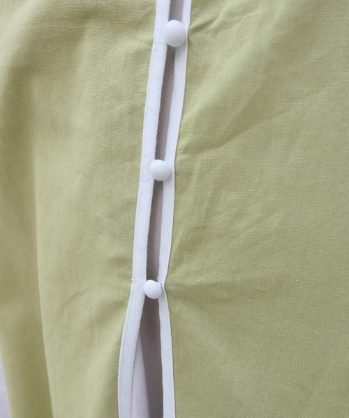 CORNERS（コーナーズ）の「リネンタッチパイピングガウンワンピ（ワンピース・レディース・ベージュ/ライム/アイボリー・M）」の8枚目の写真
