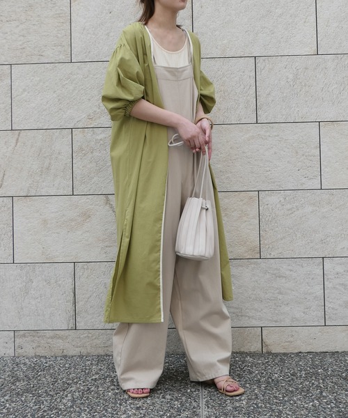 CORNERS（コーナーズ）の「リネンタッチパイピングガウンワンピ（ワンピース・レディース・ベージュ/ライム/アイボリー・M）」の16枚目の写真