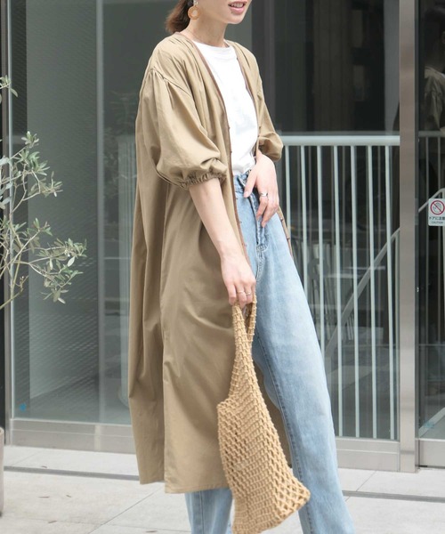 CORNERS（コーナーズ）の「リネンタッチパイピングガウンワンピ（ワンピース・レディース・ベージュ/ライム/アイボリー・M）」の13枚目の写真