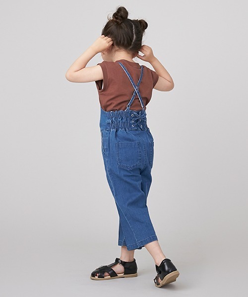 petit main(プティマイン)の「レースアップサロペット(サロペット/オーバーオール・キッズ・ベージュ/ブルー・120cm/100cm/130cm/90cm/80cm/110cm)」の14枚目の写真