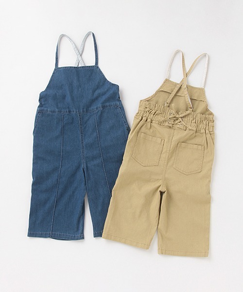 petit main(プティマイン)の「レースアップサロペット(サロペット/オーバーオール・キッズ・ベージュ/ブルー・120cm/100cm/130cm/90cm/80cm/110cm)」の4枚目の写真