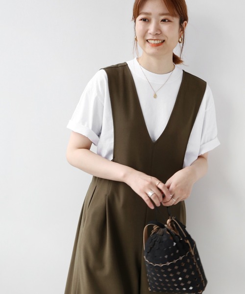 LOS ANGELES APPAREL(ロサンゼルスアパレル)の「【LA APPAREL 】ショートTEE◆(Tシャツ/カットソー・レディース・ライトグレー/ブルー/ホワイト/ブラック・FREE)」の1枚目の写真