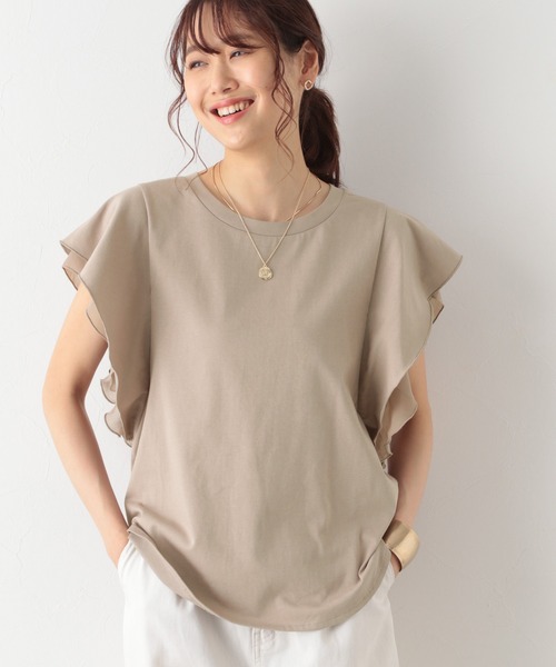 GLOBAL WORK（グローバルワーク）の「リラックス美人袖フレア/955513（Tシャツ/カットソー・レディース・アッシュグレー/ブラック/その他/モカ・MEDIUM/LARGE）」の4枚目の写真