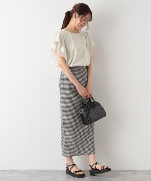 GLOBAL WORK（グローバルワーク）の「リラックス美人袖フレア/955513（Tシャツ/カットソー・レディース・アッシュグレー/ブラック/その他/モカ・MEDIUM/LARGE）」の9枚目の写真