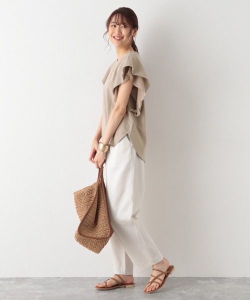 GLOBAL WORK（グローバルワーク）の「リラックス美人袖フレア/955513（Tシャツ/カットソー・レディース・アッシュグレー/ブラック/その他/モカ・MEDIUM/LARGE）」の11枚目の写真