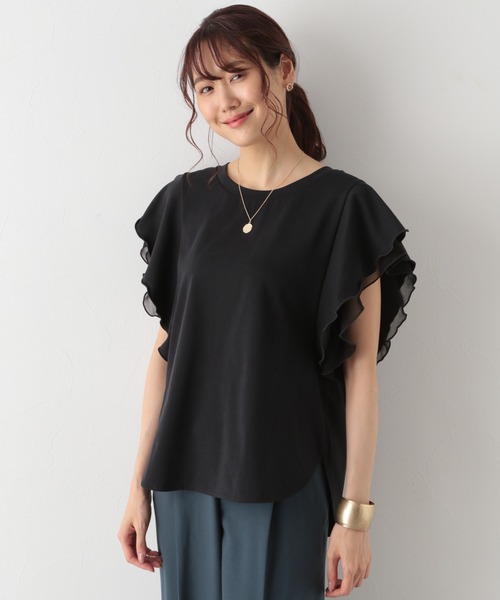 GLOBAL WORK（グローバルワーク）の「リラックス美人袖フレア/955513（Tシャツ/カットソー・レディース・アッシュグレー/ブラック/その他/モカ・MEDIUM/LARGE）」の12枚目の写真