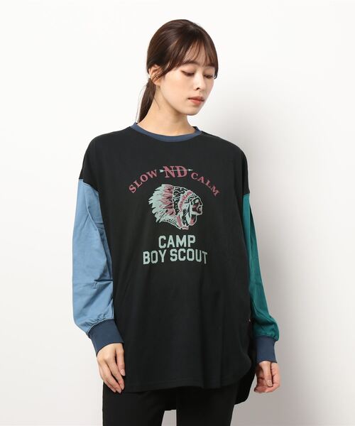 KRIFF MAYER Lady's Collection(クリフメイヤーレディースコレクション)の「抗菌アメカジビッグロンT(Tシャツ/カットソー・レディース・グレー/オフホワイト/ホワイト系その他/カラフル/チャコール/その他5・MEDIUM/LARGE)」の5枚目の写真
