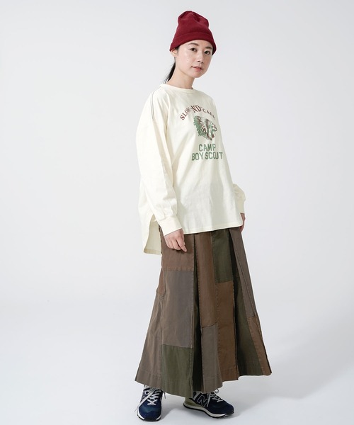 KRIFF MAYER Lady's Collection(クリフメイヤーレディースコレクション)の「抗菌アメカジビッグロンT(Tシャツ/カットソー・レディース・グレー/オフホワイト/ホワイト系その他/カラフル/チャコール/その他5・MEDIUM/LARGE)」の14枚目の写真