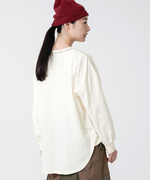 KRIFF MAYER Lady's Collection(クリフメイヤーレディースコレクション)の「抗菌アメカジビッグロンT(Tシャツ/カットソー・レディース・グレー/オフホワイト/ホワイト系その他/カラフル/チャコール/その他5・MEDIUM/LARGE)」の13枚目の写真