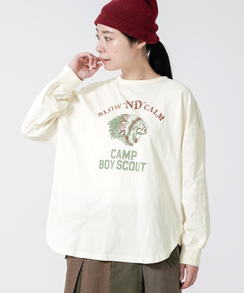 KRIFF MAYER Lady's Collection(クリフメイヤーレディースコレクション)の「抗菌アメカジビッグロンT(Tシャツ/カットソー・レディース・グレー/オフホワイト/ホワイト系その他/カラフル/チャコール/その他5・MEDIUM/LARGE)」の12枚目の写真