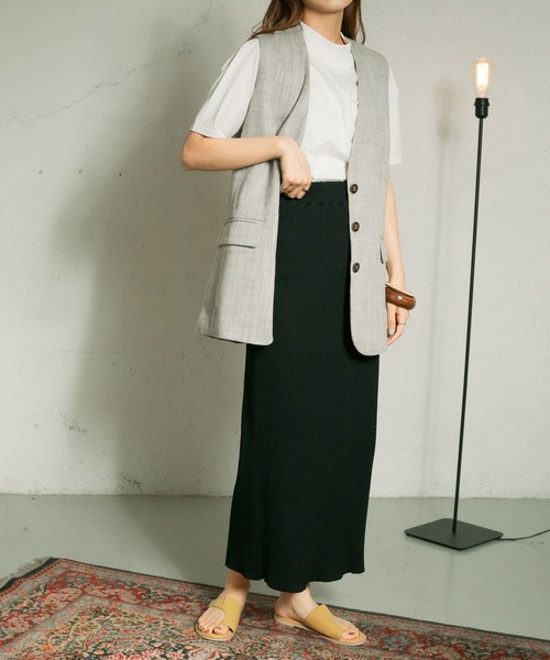 KBF（ケイビーエフ）の「リブタイトスカート（スカート・レディース・ブラック/グリーン/アイボリー・ONE）」の3枚目の写真