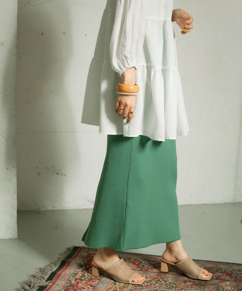 KBF（ケイビーエフ）の「リブタイトスカート（スカート・レディース・ブラック/グリーン/アイボリー・ONE）」の5枚目の写真