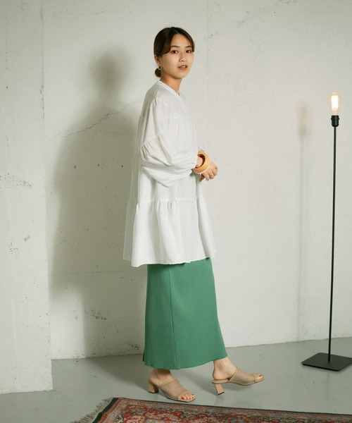 KBF（ケイビーエフ）の「リブタイトスカート（スカート・レディース・ブラック/グリーン/アイボリー・ONE）」の7枚目の写真