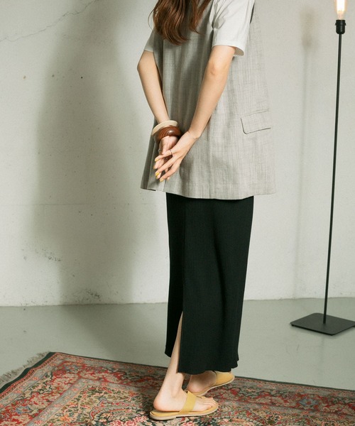 KBF（ケイビーエフ）の「リブタイトスカート（スカート・レディース・ブラック/グリーン/アイボリー・ONE）」の14枚目の写真