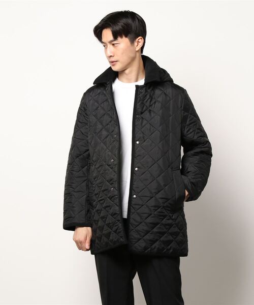 Traditional Weatherwear(トラディショナルウェザーウェア)の「DERBY HOOD QUILTED WITH DOT BUTTON(その他アウター・メンズ・ネイビー/ブラック×ブラック・40/38)」の3枚目の写真