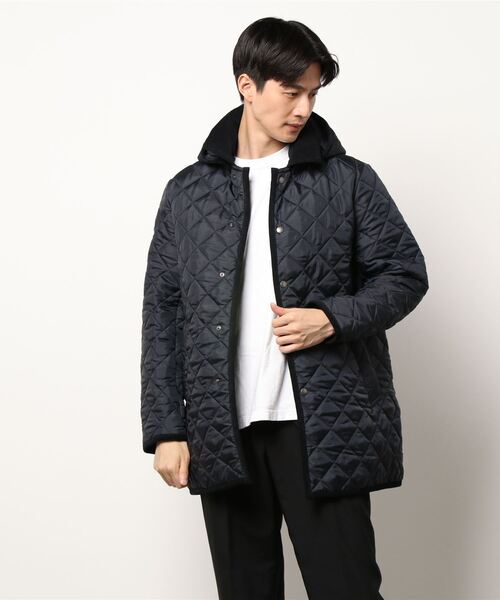 Traditional Weatherwear(トラディショナルウェザーウェア)の「DERBY HOOD QUILTED WITH DOT BUTTON(その他アウター・メンズ・ネイビー/ブラック×ブラック・40/38)」の4枚目の写真