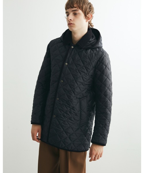 Traditional Weatherwear(トラディショナルウェザーウェア)の「DERBY HOOD QUILTED WITH DOT BUTTON(その他アウター・メンズ・ネイビー/ブラック×ブラック・40/38)」の9枚目の写真