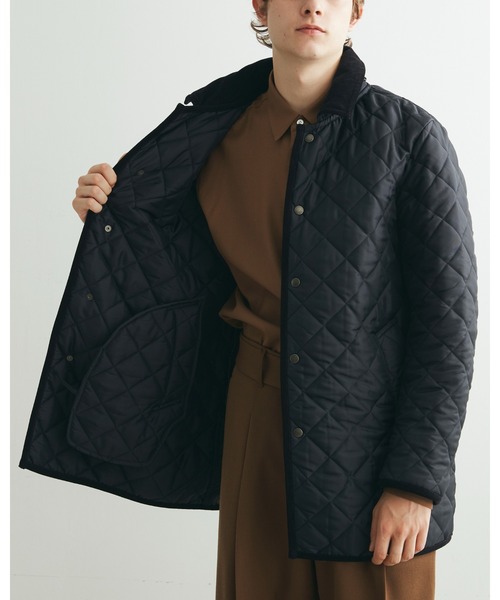 Traditional Weatherwear(トラディショナルウェザーウェア)の「DERBY HOOD QUILTED WITH DOT BUTTON(その他アウター・メンズ・ネイビー/ブラック×ブラック・40/38)」の13枚目の写真
