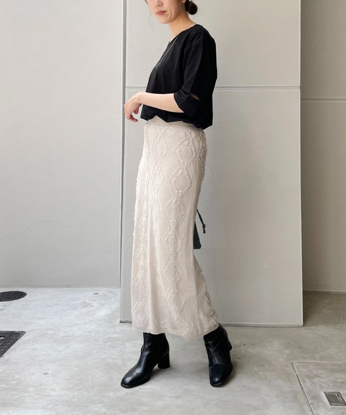 CAPRICIEUX LE'MAGE(カプリシューレマージュ)の「カットアウトスリーブTシャツ(Tシャツ/カットソー・レディース・ホワイト/ブラック/ピンク・FREE)」の6枚目の写真