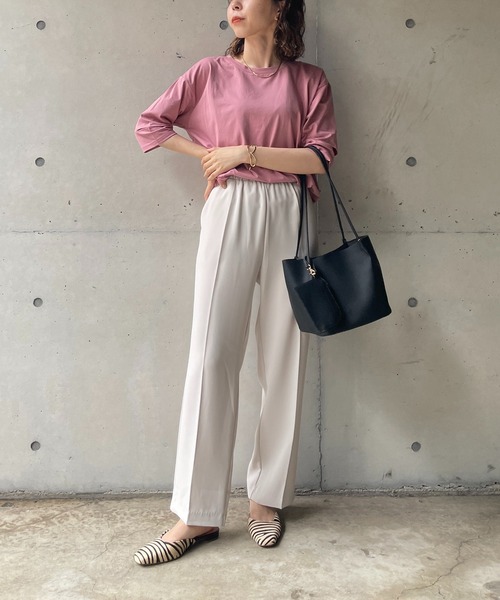 CAPRICIEUX LE'MAGE(カプリシューレマージュ)の「カットアウトスリーブTシャツ(Tシャツ/カットソー・レディース・ホワイト/ブラック/ピンク・FREE)」の16枚目の写真