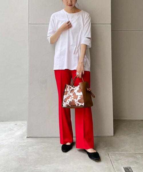 CAPRICIEUX LE'MAGE(カプリシューレマージュ)の「カットアウトスリーブTシャツ(Tシャツ/カットソー・レディース・ホワイト/ブラック/ピンク・FREE)」の20枚目の写真