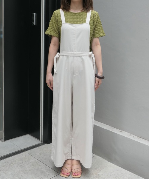 CORNERS（コーナーズ）の「サイドリボンツイルサロペット（サロペット/オーバーオール・レディース・ライトベージュ/ブラック/ベージュ系その他・M）」の11枚目の写真